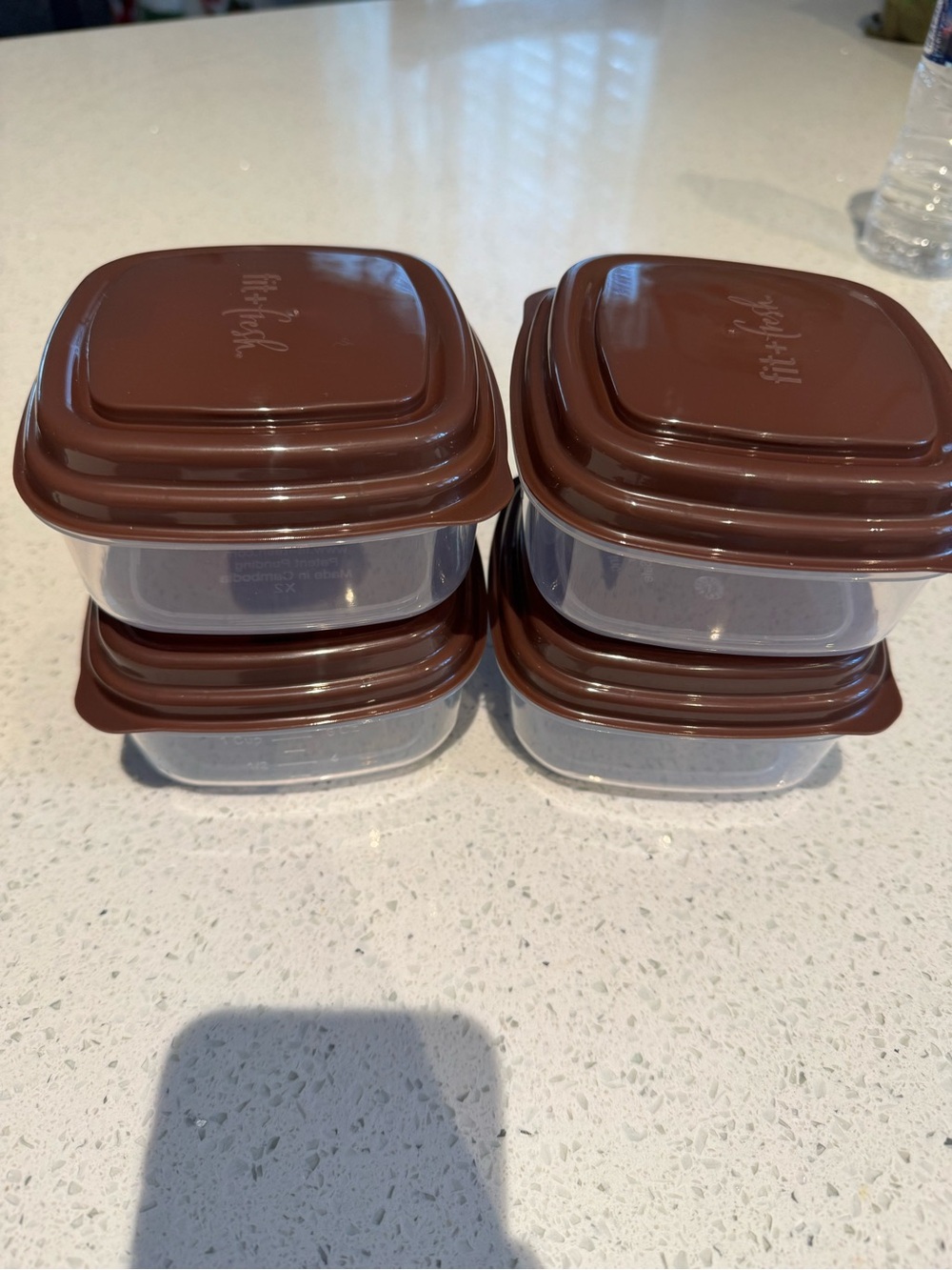 Fit + Fresh Stackable Brown Food Storage Container Set - Home Kitchen